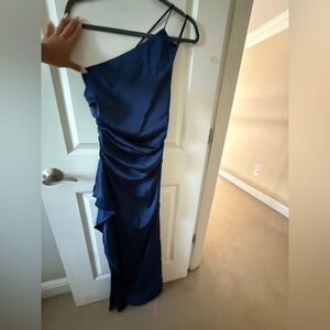 Hello Molly One Shoulder Royal Blue Dress